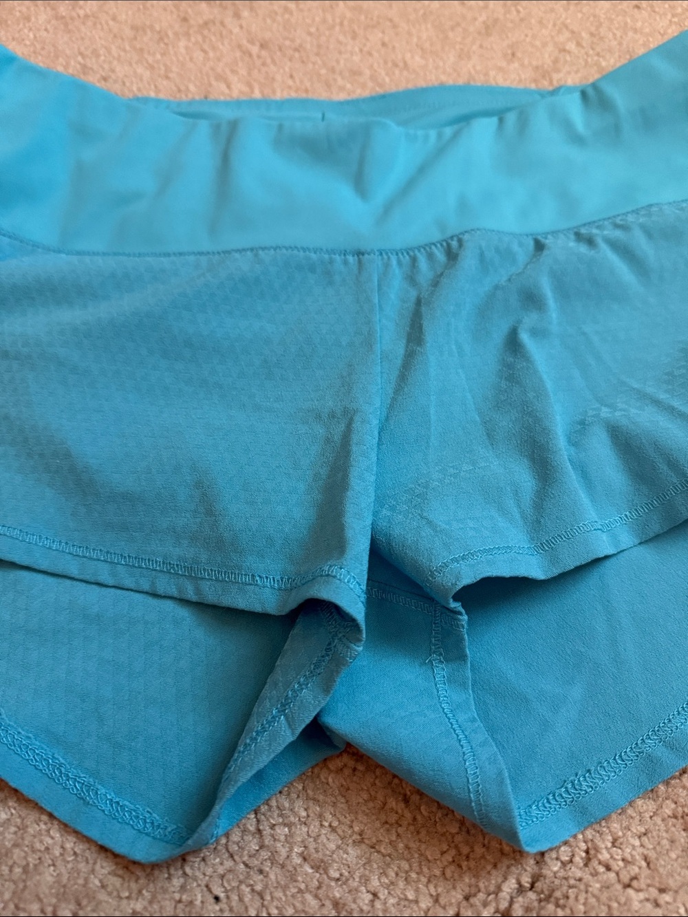 Oiselle Baby Blue Mac Roga Shorts - Picture 4 of 9
